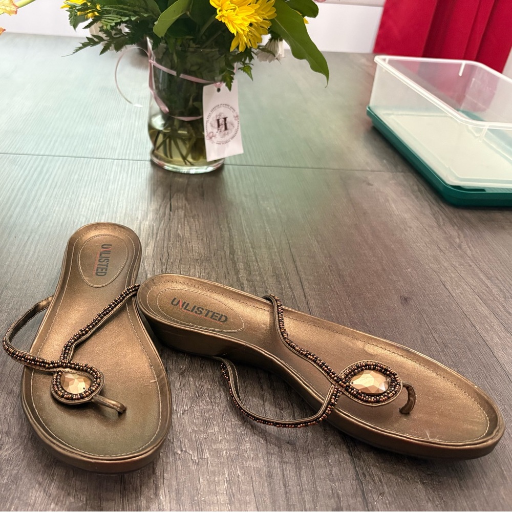 Unlisted Sandals with Bronze Metallic Finish
